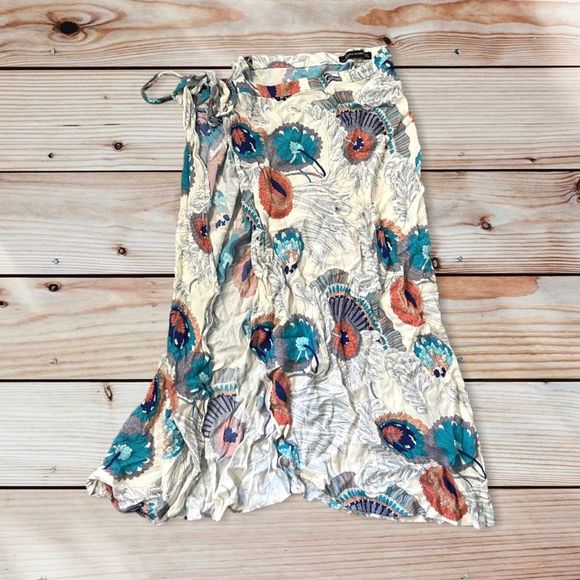 Zara midi boho floral wrap skirt